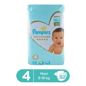 PAMPERS PREMIUM CARE MEGA PACK LARGE SIZE 4 (52 COUNT)
