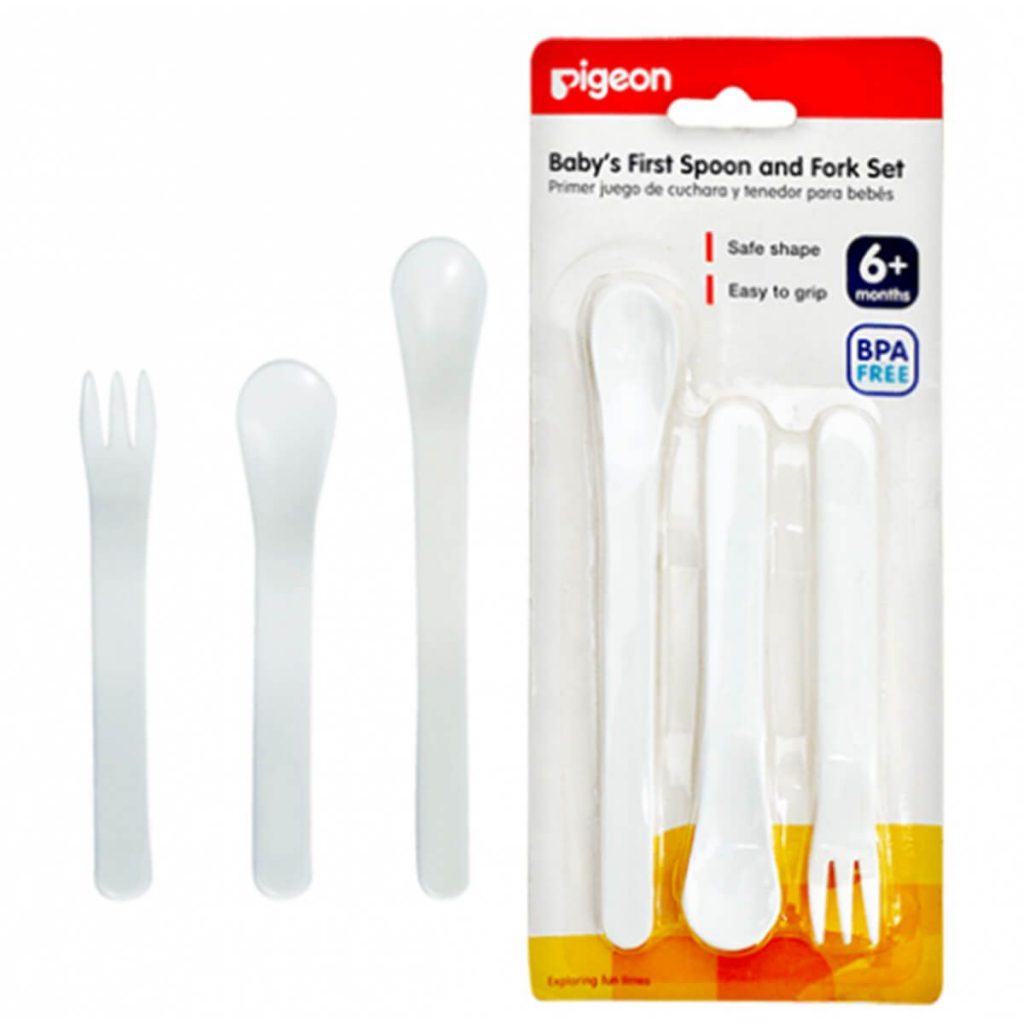 PIGEON SPOON & FORK SET Comfortable & Safe